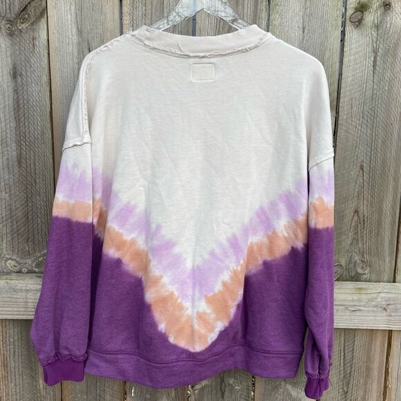 Free People Movement Metti Tie Dye Sweatshirt Oversized Ombre Purple Size Small - Picture 2 of 12